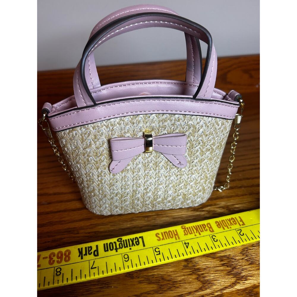 Nanette lepore bag mini purse Gold Strap Pink Bow